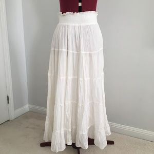 White Cotton Maxi Skirt